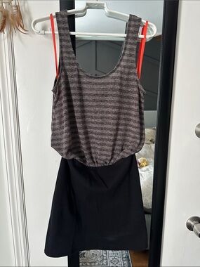 Striped Gray and Black Mini Dress
